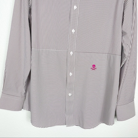 G/FORE Classic Stripe Button Up Dress‎ Shirt Medium - Picture 3 of 9